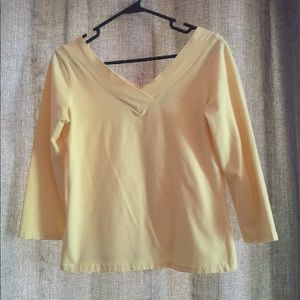 Bright yellow V neck top